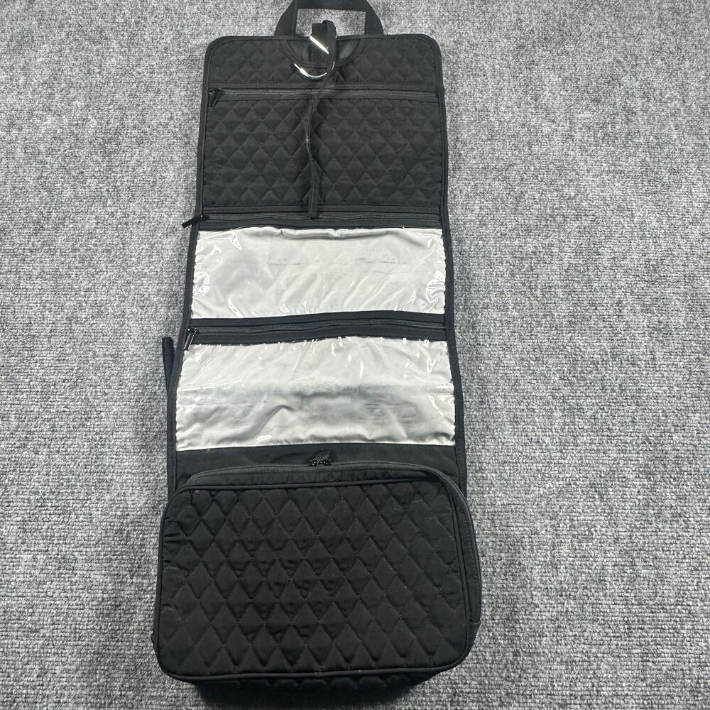 Vera Bradley Classic Black Hanging Travel Organizer Quilted Cosmetic Toiletry
